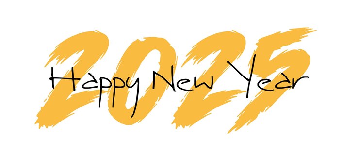 Vettore buon anno 2025 con la calligrafia