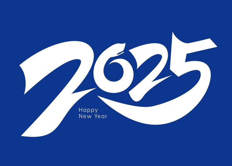 Vettore buon anno 2025 testo tipografia design patter illustrazione vettoriale