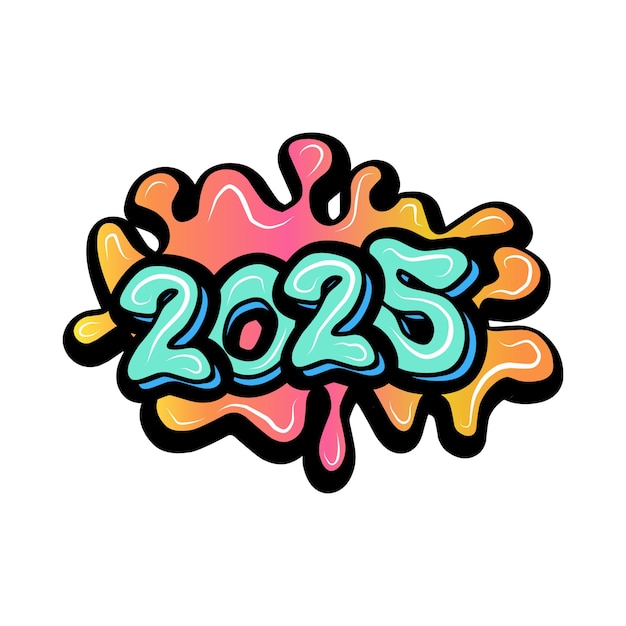 buon anno 2025 tipografia arte illustrazione