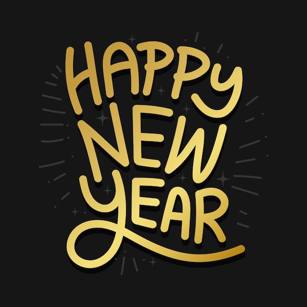 Buon anno, tipografia colorata, biglietto di auguri, illustrazione vettoriale, logo dell'anno nuovo 2025.