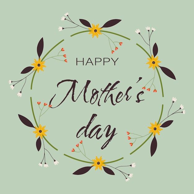 Buon biglietto di auguri per la festa della mamma. Illustrazione vettoriale.