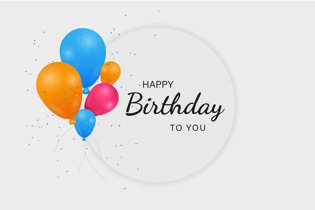 Buon compleanno banner design con sfondo bianco