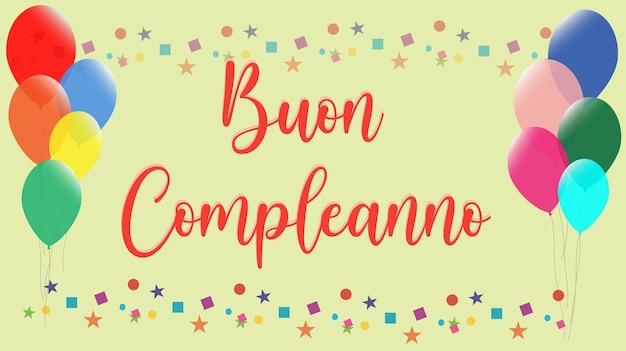 Buon compleanno carta di sfondo vettoriale