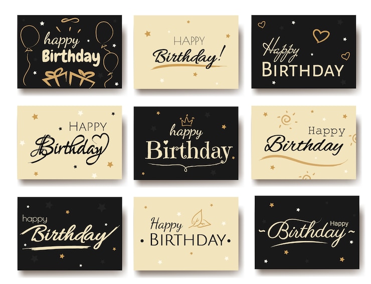 Vettore buon compleanno carte impostare illustrazione