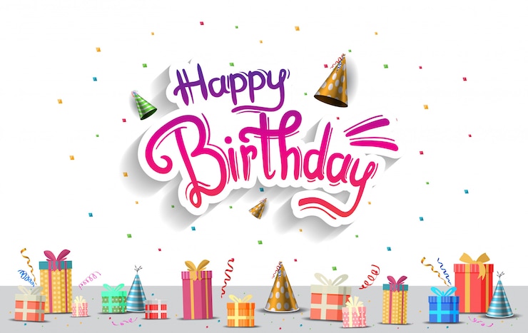 Vettore buon compleanno. celebrazione del partito, poster, banner e sfondo