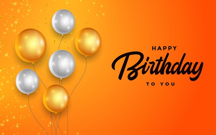 Vettore buon compleanno compleanno palloncini e coriandoli decorazione celebrazione biglietto di auguri disegno vettoriale