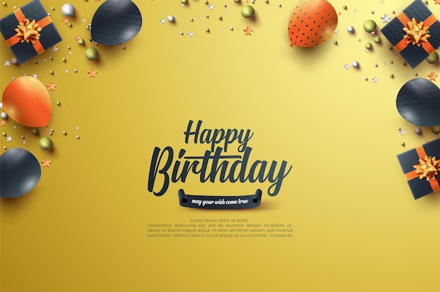 buon compleanno con illustrazione festiva festa