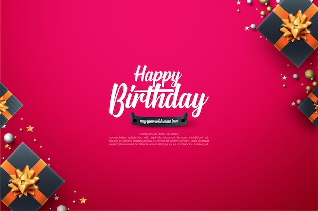 buon compleanno con scritte bianche su sfondo rosa solido