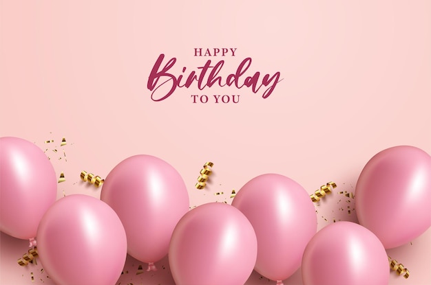 Buon compleanno con scritte nere e palloncini