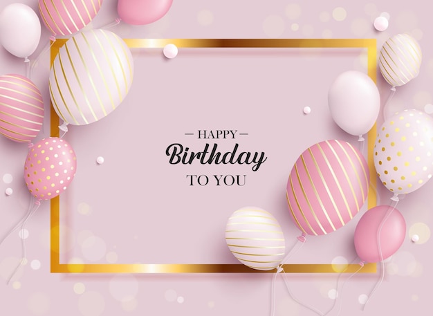 Buon compleanno congratulazioni coriandoli palloncino banner design