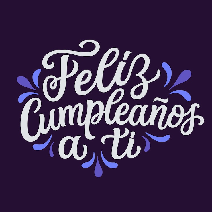 Vettore buon compleanno in spagnolo scritte a mano