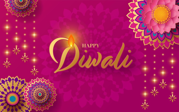 Vettore buon diwali deepavali la festa indiana