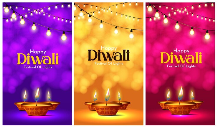 Buon Diwali, festa delle luci, festa indiana, disegno di illustrazione vettoriale, Diya