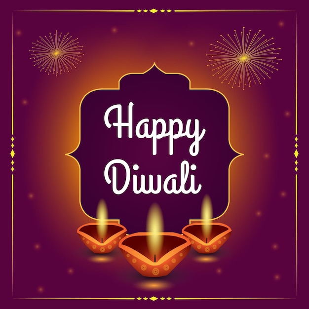 Buon Diwali Wish banner Violet