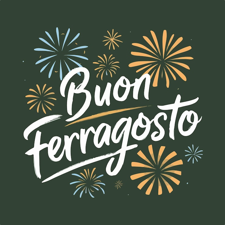 Vettore buon ferragosto festival italiano illustrazione vettoriale piatta