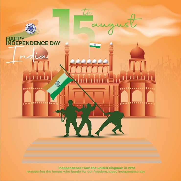 Buon giorno dell'indipendenza India Celebrazione post design