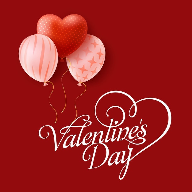 Buon giorno di San Valentino con amore rosso e sfondo rosso