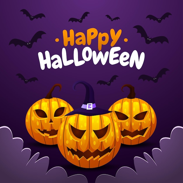 Buon Halloween con sfondo di zucca