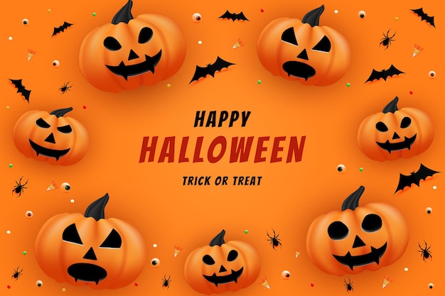buon halloween su sfondo arancione