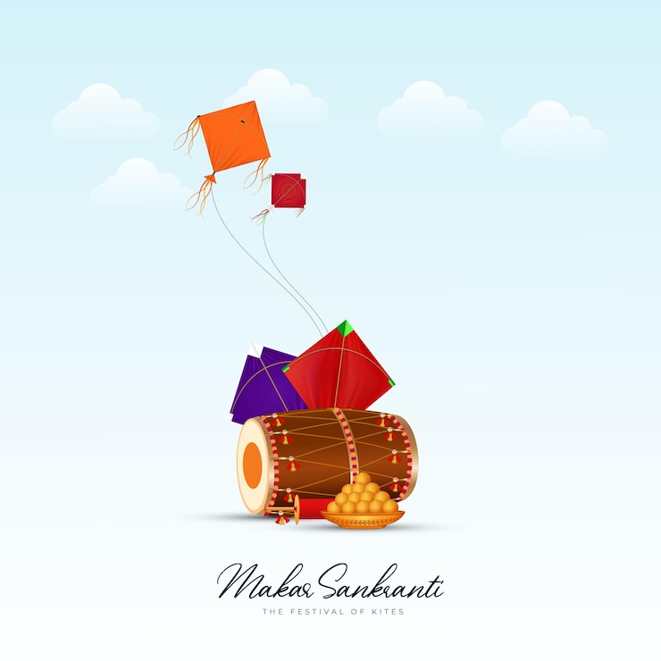 Vettore buon makar sankranti creative social media post web banner greeting print