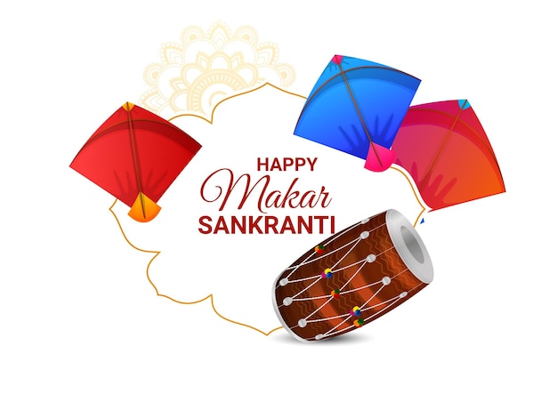 Buon Makar Sankranti sullo sfondo