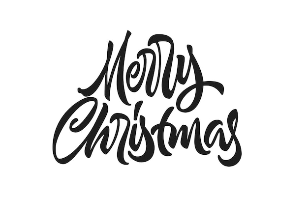 Buon Natale calligrafico disegnato a mano lettering bellissimo elemento isolato