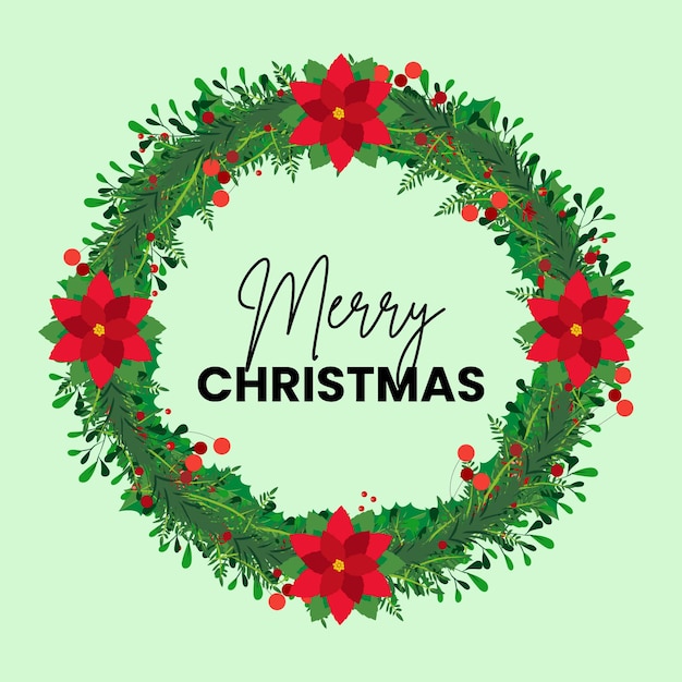 Buon Natale corona vettoriale e illustrazione