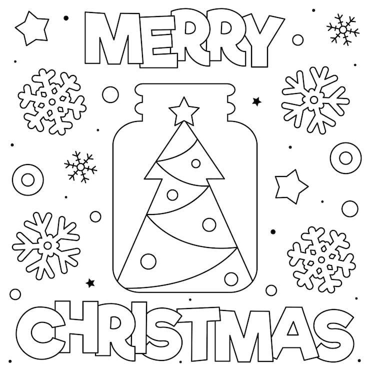 Vettore buon natale disegno da colorare