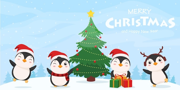 Buon Natale e Buon Anno con un carino Babbo Natale