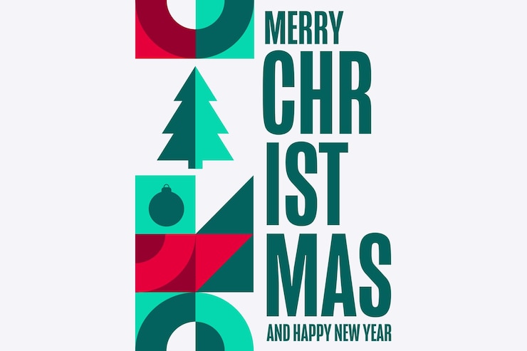 Vettore buon natale e buon anno concetto di vacanza modello per poster di banner di sfondo con testo illustrazione vettoriale eps10