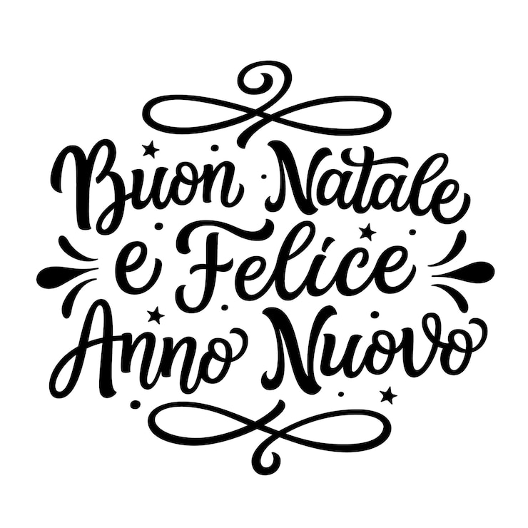 Vettore buon natale e buon anno in italiano