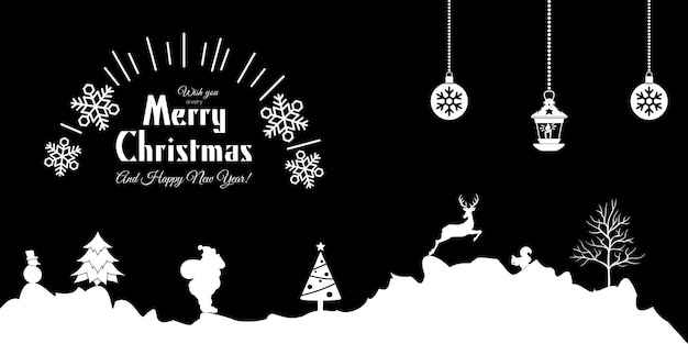 Buon Natale e felice anno nuovo disegno di sfondo, illustrazione vettoriale