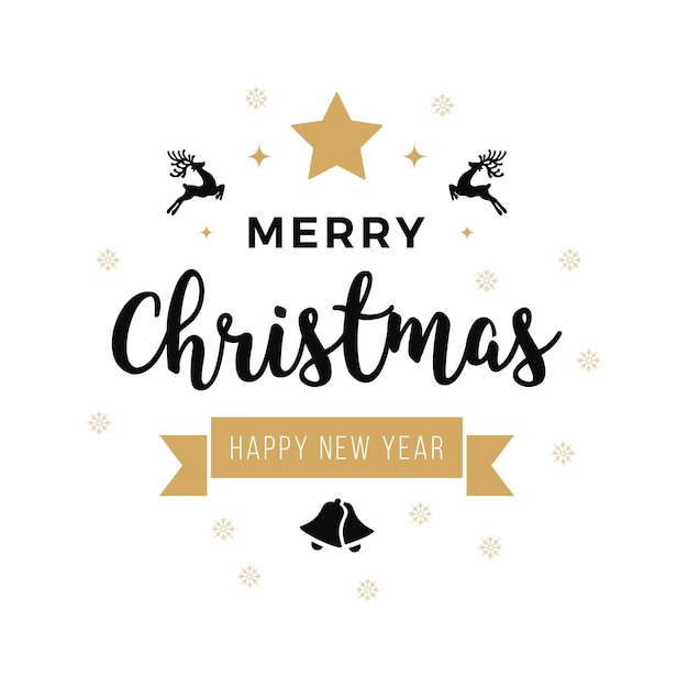 Buon Natale, ornamenti di testo, sfondo bianco.