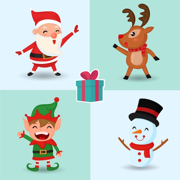 Buon Natale. Set di simpatici personaggi natalizi.