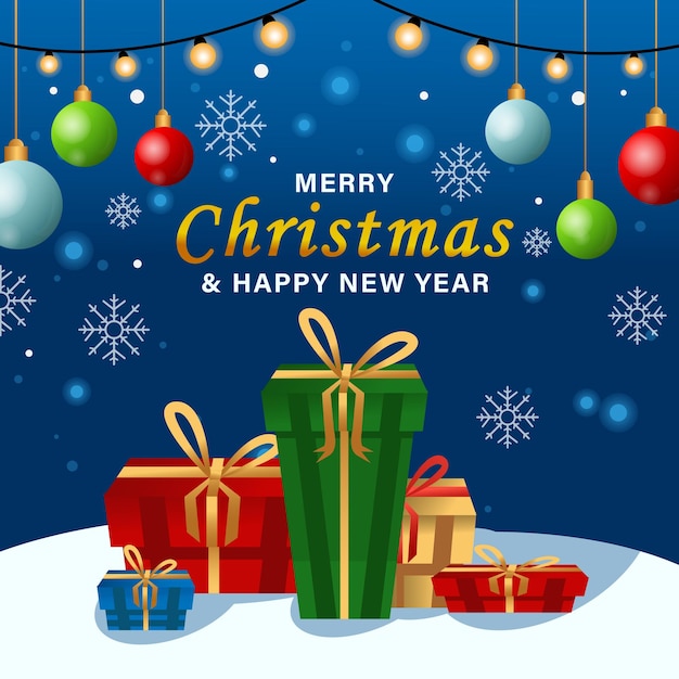 Buon Natale sullo sfondo con regali