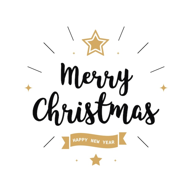 Buon Natale, testo di auguri d'oro sullo sfondo isolato