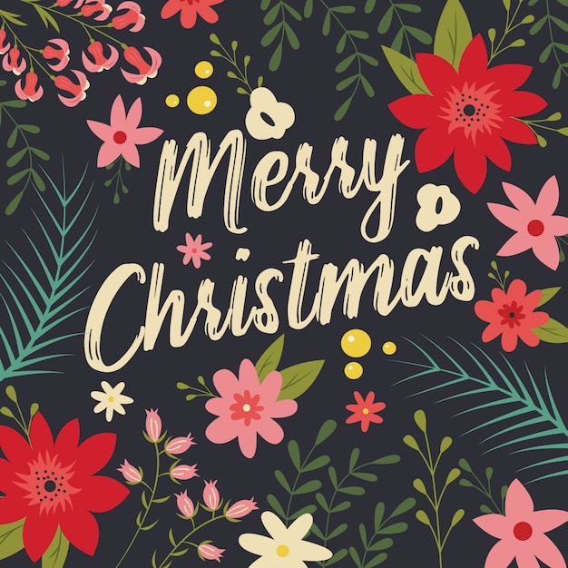 Buon Natale tipografico con elementi decorativi