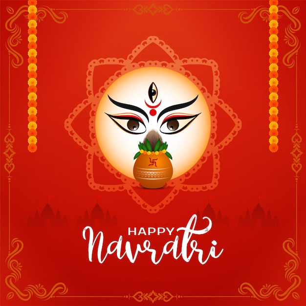 Buon Navratri festa indiana celebrazione sfondo decorativo
