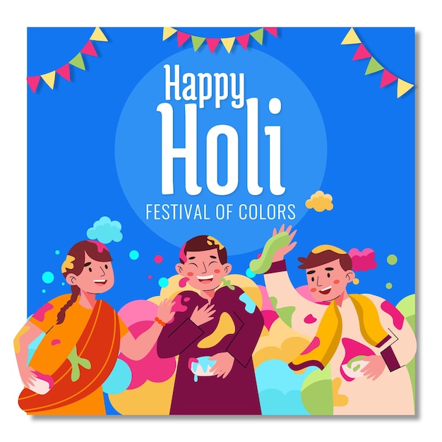 Buon post sui social media di Holi