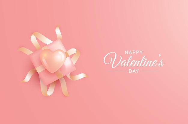 Buon San Valentino con confezione regalo e cuore