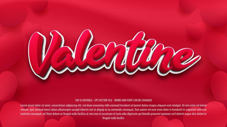 Vettore buon san valentino effetto testo modificabile
