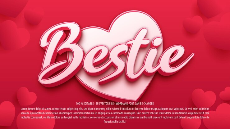 Vettore buon san valentino effetto testo modificabile
