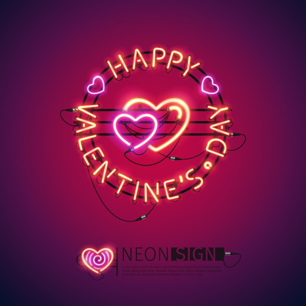 Buon San Valentino segno al neon