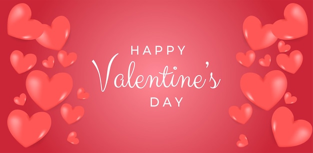 Buon San Valentino testo scritte a mano tipografia poster su sfondo rosso sfumato Vector illu