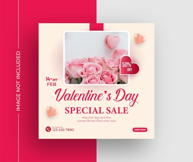 Buon San Valentino vendita speciale post sui social media Design