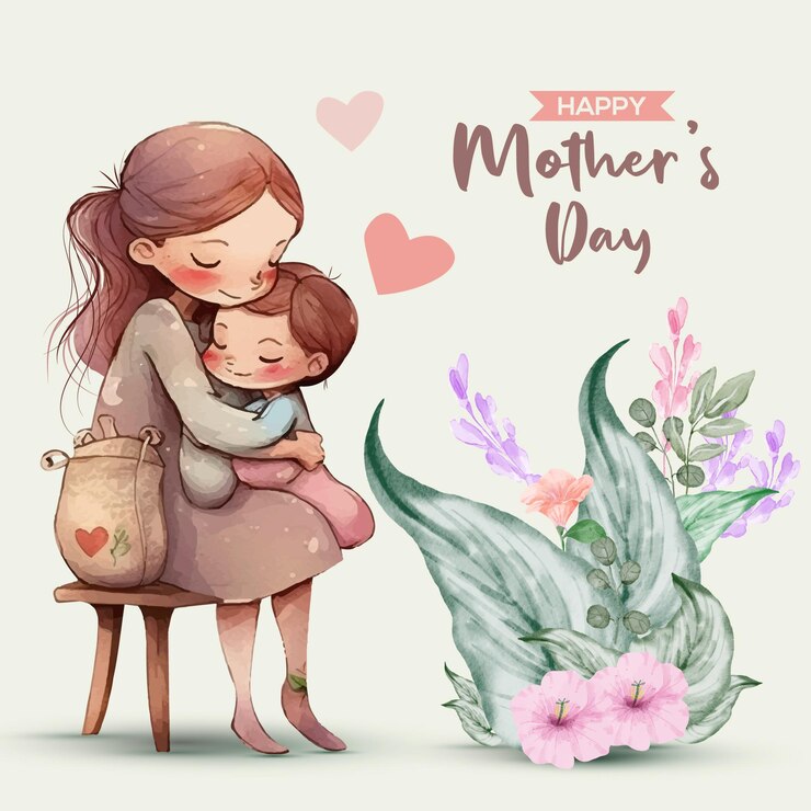 Buona festa della mamma il 14 maggio illustrazione