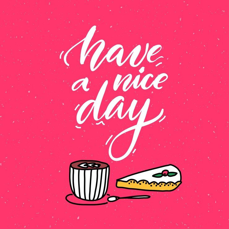 Vettore buona giornata citazione ispiratrice scritta a mano calligrafia frase doodle tazza di caffè