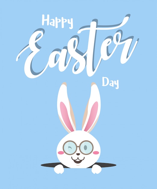 Buona Pasqua con coniglio bianco di Pasqua.