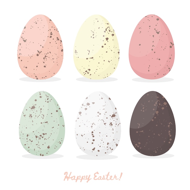 Buona Pasqua. Insieme delle uova di Pasqua Con struttura del punto differente su una priorità bassa bianca. Vacanze di primavera. Illustrazione