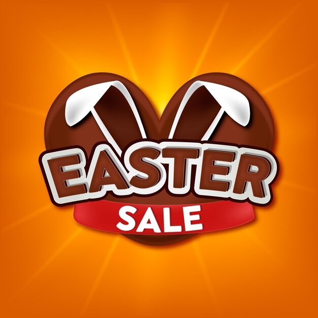 Buona Pasqua vendita di cioccolatini cuore vettore
